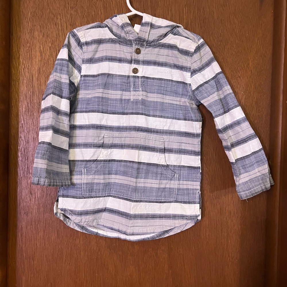 Boys’ Hooded Striped Pullover Shirt